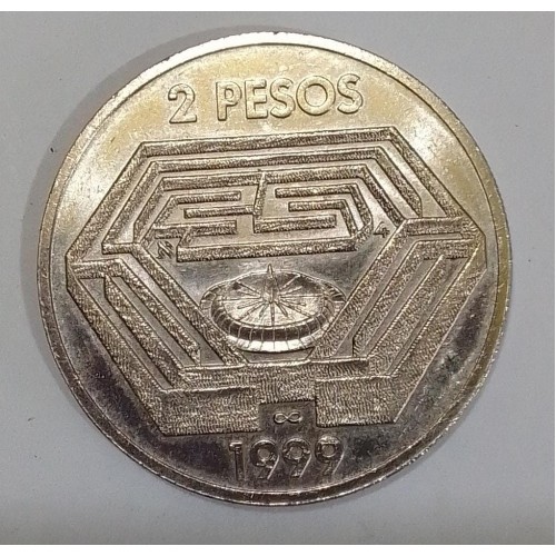 ARGENTINA 2 PESOS ANO 1999 (JORGE LUIS BORGES)