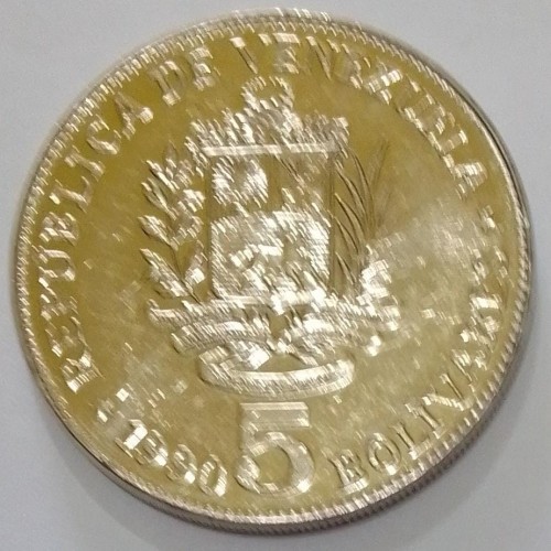 VENEZUELA  5 BOLIVARES ANO 1990