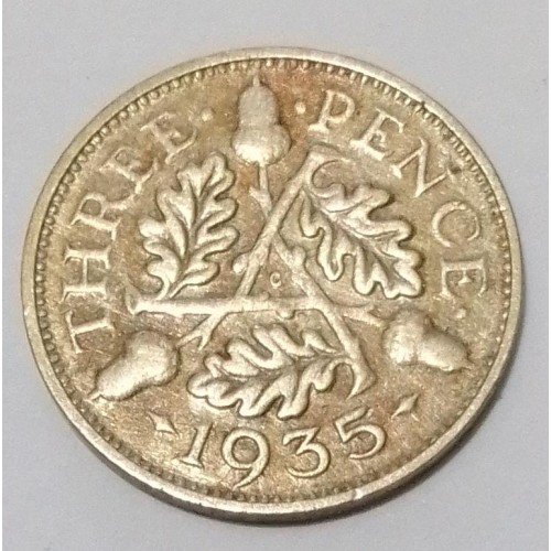 INGLATERRA 3 PENCE DE PRATA ANO 1935