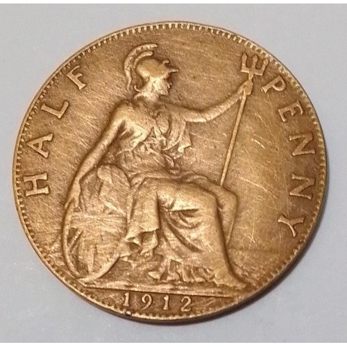 INGLATERRA 1/2 PENNY ANO 1912