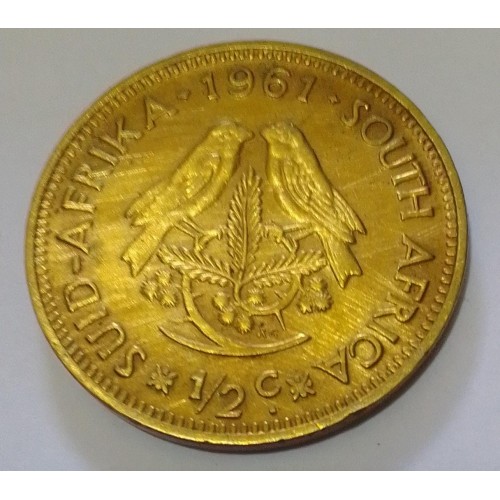 AFRICA DO SUL 1/2 CENTS ANO 1961