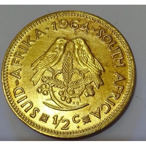AFRICA DO SUL 1/2 CENTS ANO 1964