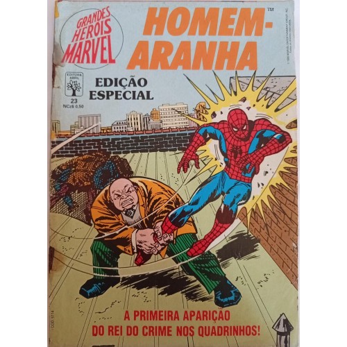 HOMEM ARANHA A PRIMEIRA APARIÇÃO DO REI DO CRIME NOS QUADRINHOS! N° 23 / FORMATINHO