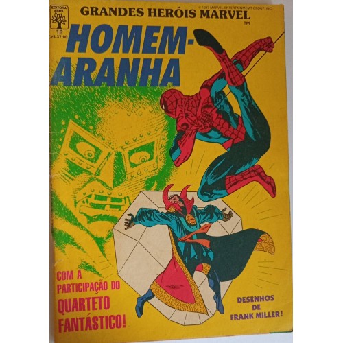 GRANDES HEROÍS MARVEL HOMEM ARANHA COMA APRTICIPAÇÃO DO QUARTETO FANTÁSTICO! N° 18 / FORMATINHO