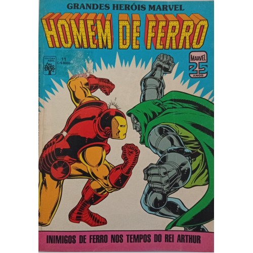 GRANDES HERÓIS MARVEL HOMEM DE FERRO INIMIGOS DE FERRO NOS TEMPOS DO REI ARTHUR N° 11 / FORMATINHO
