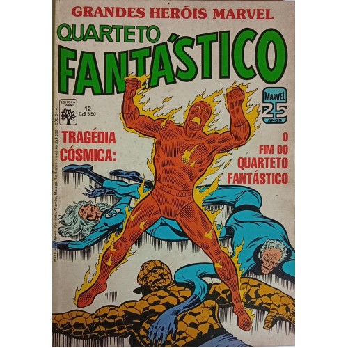 GRANDES HERÓIS MARVEL QUARTETO FANTÁSTICO TRÁGEDIA CÓSMICA: O FIM DO QUARTETO FANTÁSTIVO N° 12 / FORMATINHO