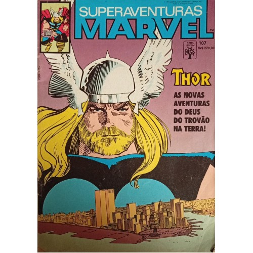 SUPERAVENTURAS MARVEL THOR AS NOVAS AVENTURAS DO DEUS DO TROVÃO NA TERRA! N° 107 /FORMATINHO
