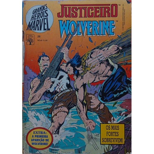 GRANDES HERÓIS MARVEL  JUSTICEIRO WOLVERINE OS MAIS FORTES SOBREVIVEM! N° 26 / FORMATINHO