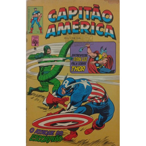 CAPITÃO AMÉRICA O ATAQUE DO ESCORPIÃO N° 8 / RARO COM POSTER / FORMATINHO