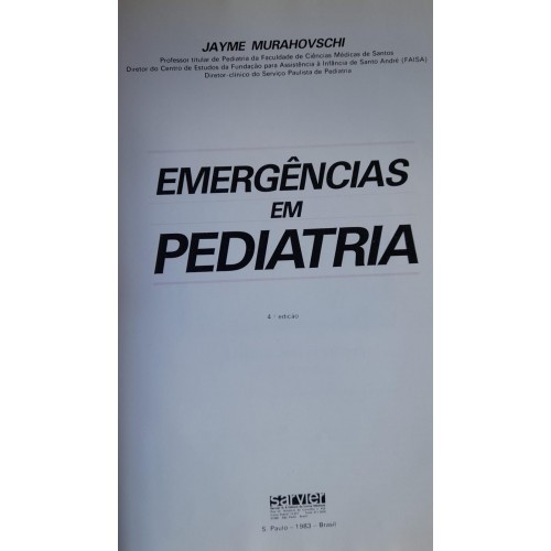 EMERGÊNCIA EM PEDIATRIA/JAYME MURAHOVSCHI