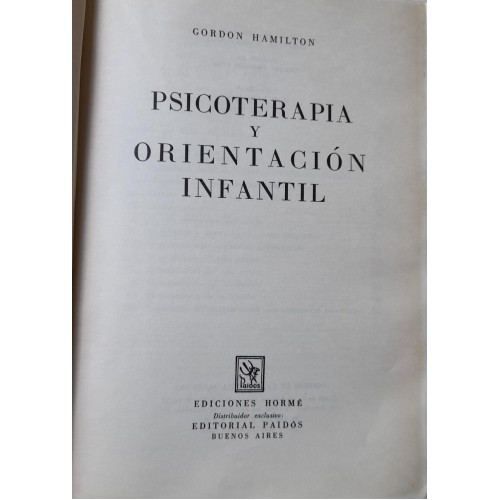 PSICOTERAPIA Y ORIENTACIÓN INFANTIL-GORDON HAMILTON
