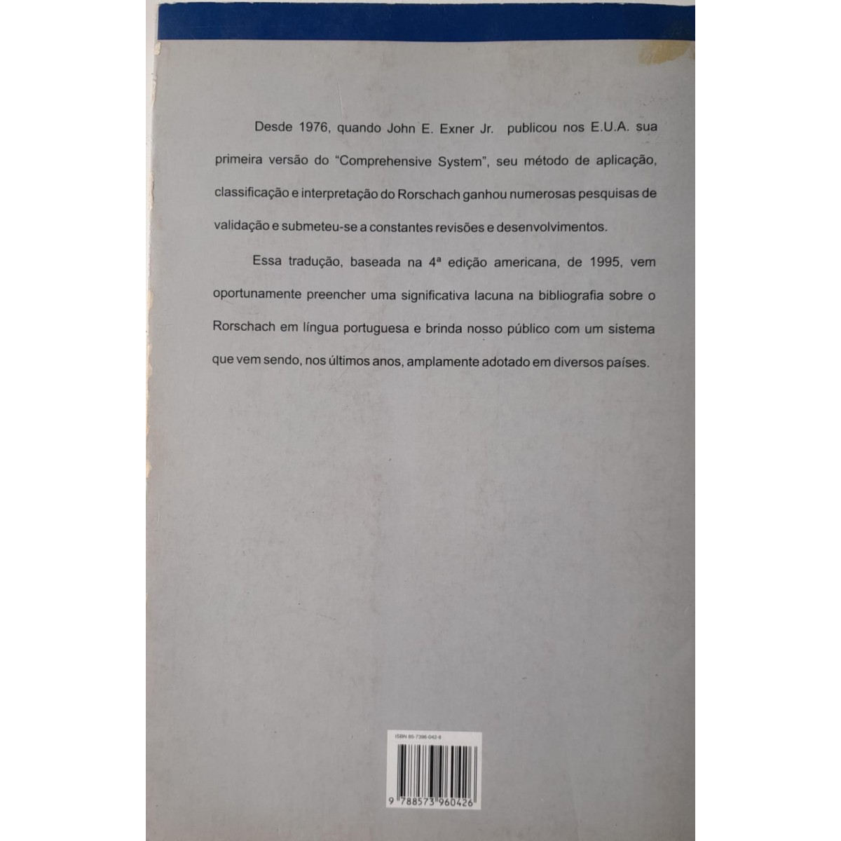MANUAL DE CLASSIFICAÇÃO DO RORSCHACHACH-PARA O SISTEMA COMPREENSIVO ...