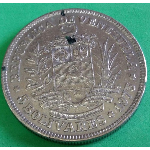 VENEZUELA  5 BOLIVARES ANO 1973