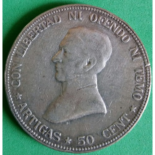 URUGUAI 0,50 CENTAVOS DE PRATA ANO 1916