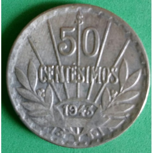 URUGUAI 0,50 CENTÉSIMOS DE PRATA ANO 1943