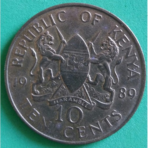 KENYA 10 CENTS ANO 1989
