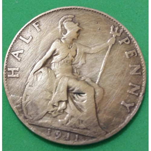 INGLATERRA HALF PENNY ANO 1911