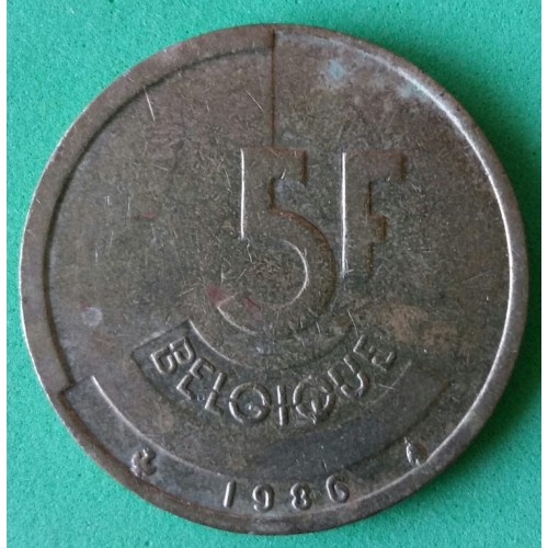 BELGICA 5 FRANCOS ANO 1986