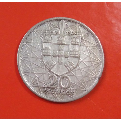 PORTUGAL 20 ESCUDOS DE PRATA  PONTE SALAZAR ANO 1966