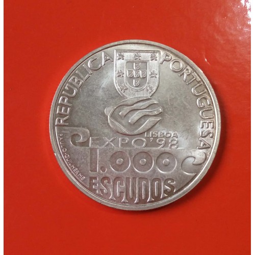 PORTUGAL 1000 ESCUDOS DE PRATA ANO 1999 MILÊNIO DO ATLÂNTICO