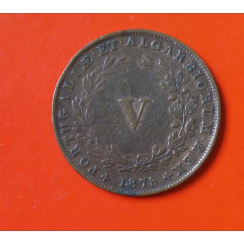 PORTUGAL V REIS DE COBRE DE  ANO 1878