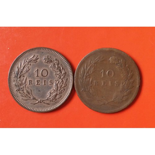 PORTUGAL 10 REIS DE COBRE DE  ANO 1892